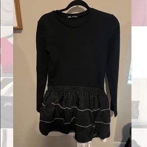ZARA Long Sleeve Black Mini Dress
